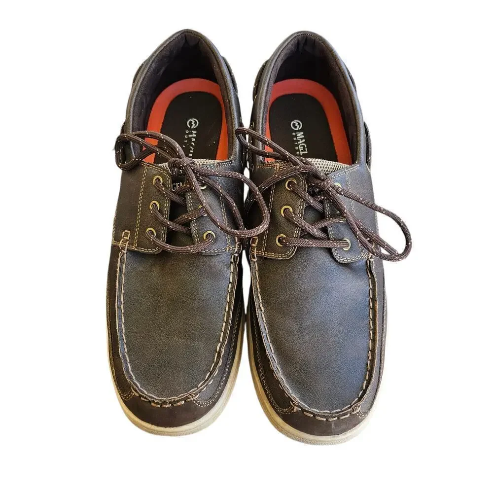 Magellan Outdoors Leather Boat Shoes Brown Size 13D